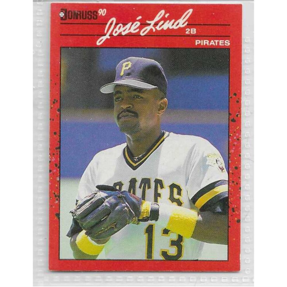 Jose Lind 1990 Donruss Error / No dot after INC.